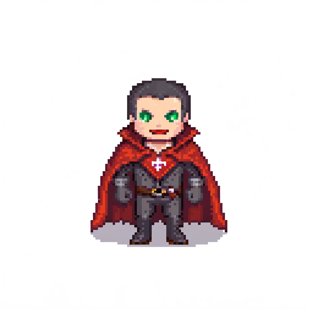 Dracula vampire with cape saying GG, gaming vampire emoji