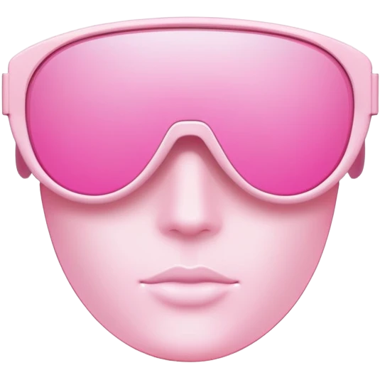 basic pink tinted shield lens, minimalist futuristic sunglasses emoji