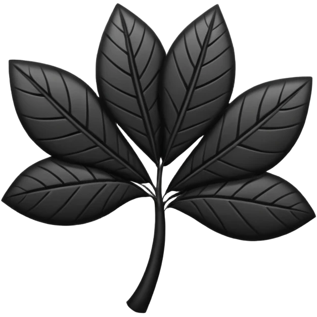 Un trébol de 5 hojas de color negro emoji