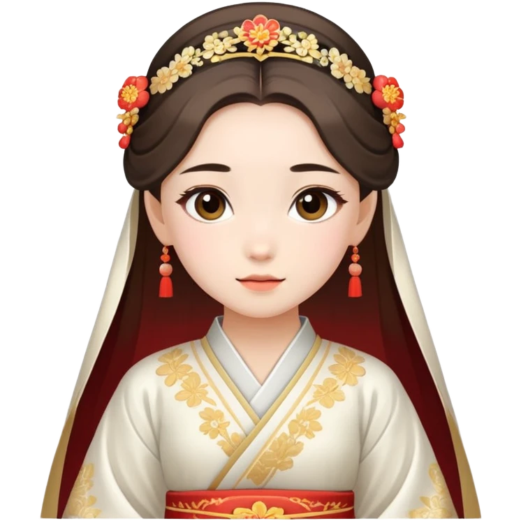 Beautiful girl wearing Hanfu wedding dress emoji