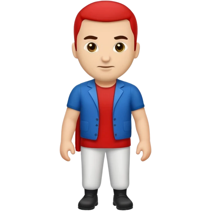 a full-sized man. Albanian in appearance, wearing emoji