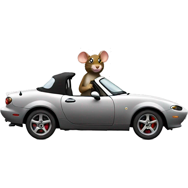 Miata with a rat driving emoji