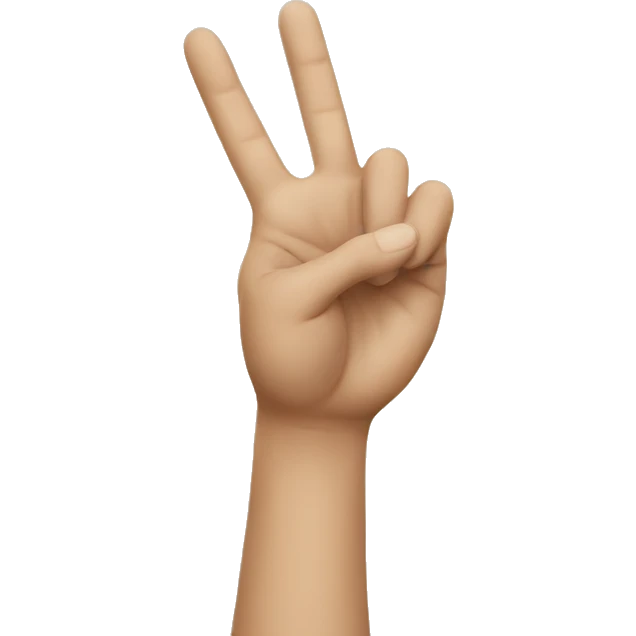 Victory sign hand emoji