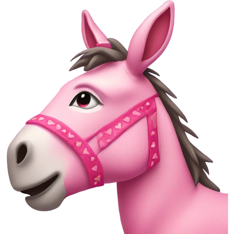 Pink donkey in hearts  emoji