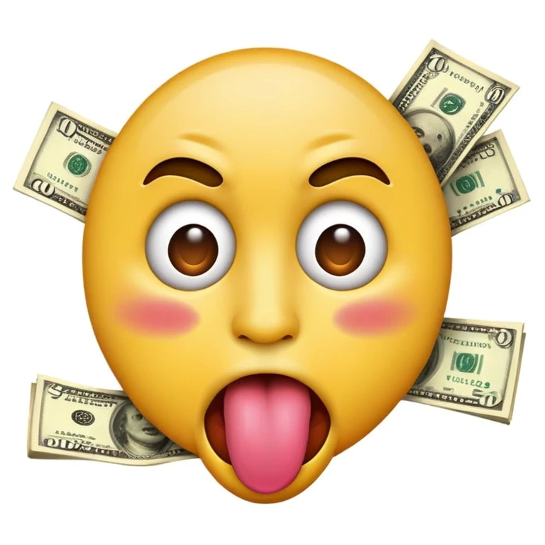 Make a money face emoji but its tongue is out and really freaky emoji