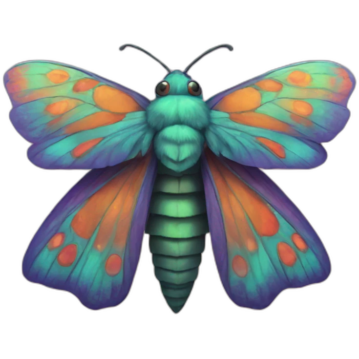 Psychedelic moth emoji