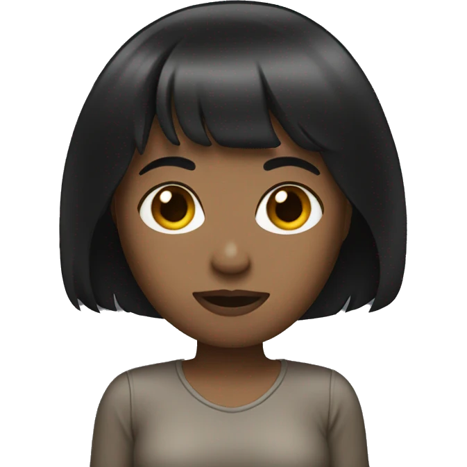 Dark-hair woman bangs  emoji