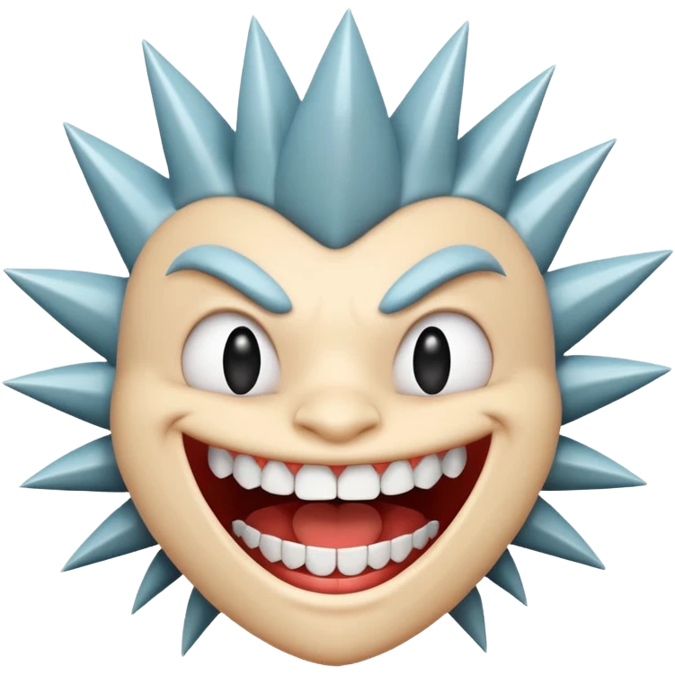 Toony spiky teeth face emoji