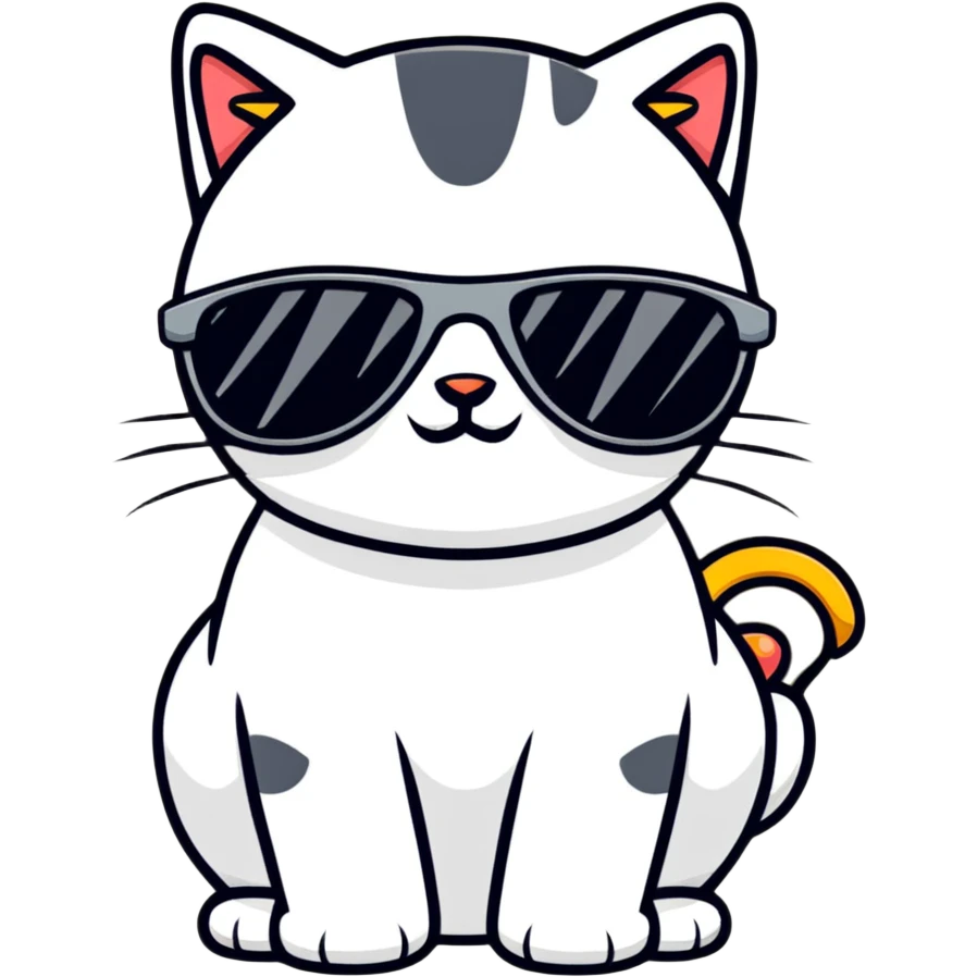 Cat with sunglasses emoji