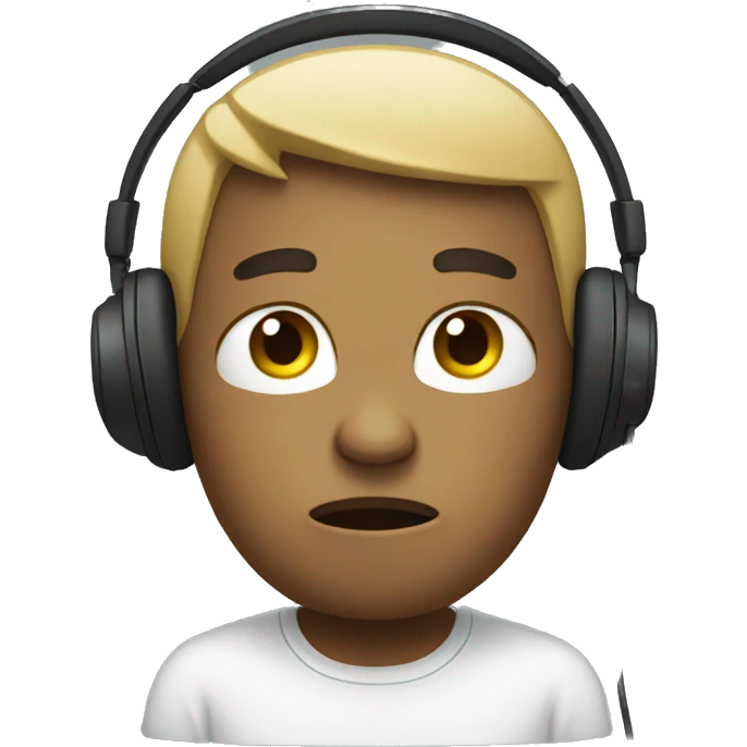 sad with headset emoji