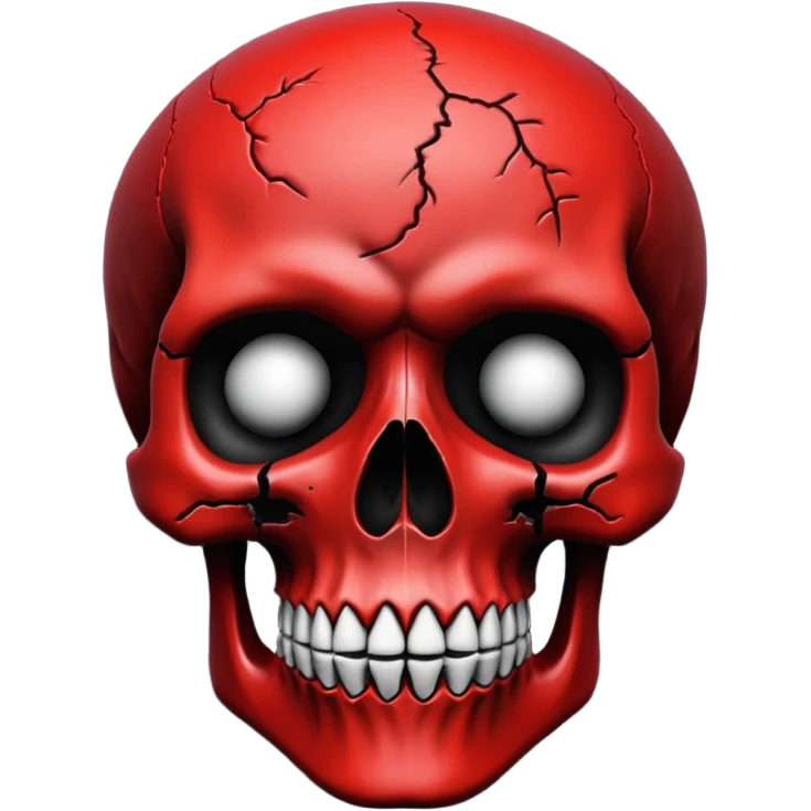 skull with red and black colors emoji