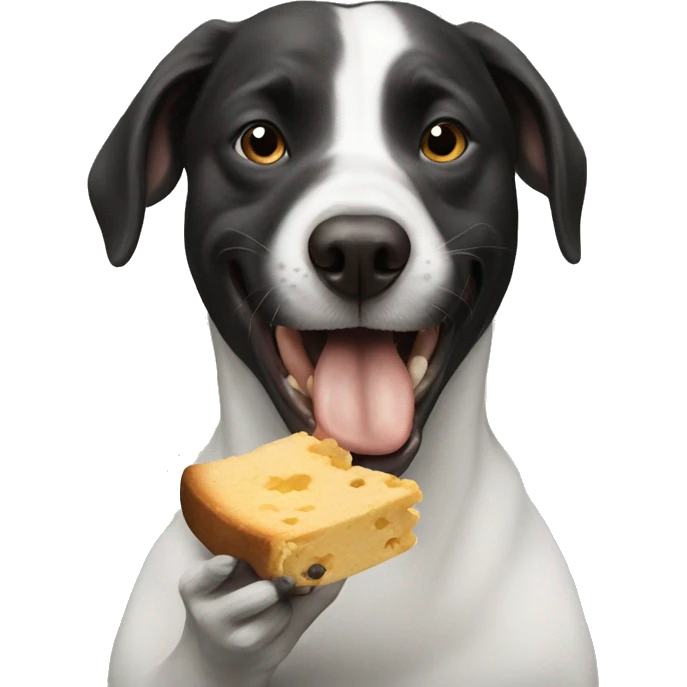 Dog eating a rat emoji