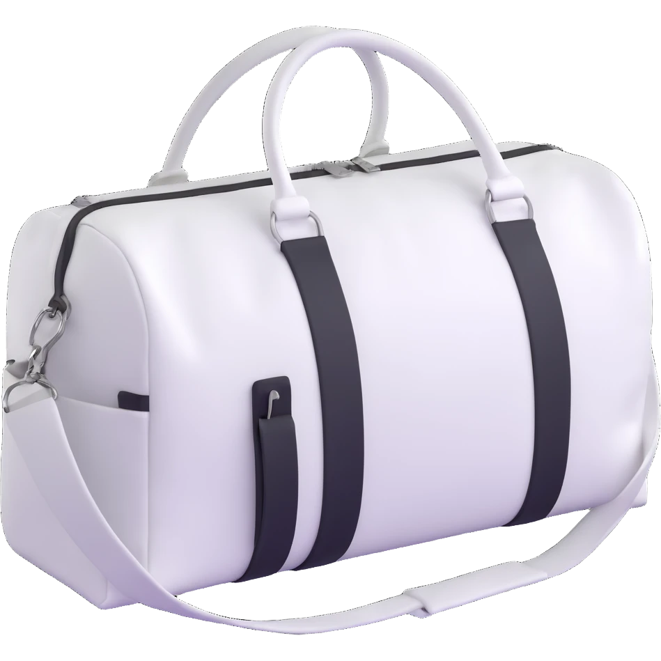 all white duffle bag with white strap emoji
