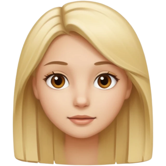 a pretty blonde girl with straight hair and brown eyes emoji