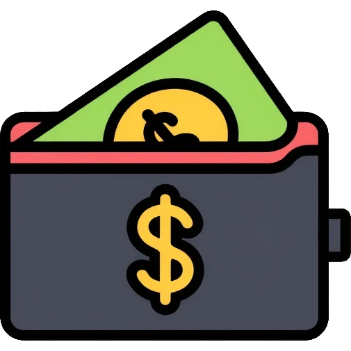 black purse with dollar symbol on it emoji