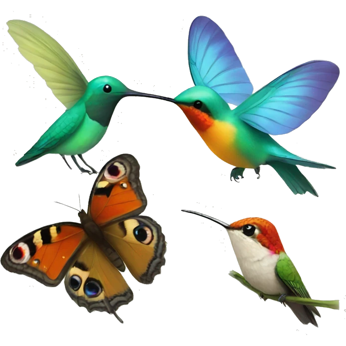 butterfly and hummingbird  emoji