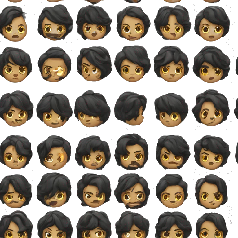 muscle black hair emoji