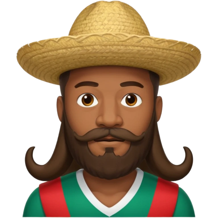 Mbappé avec une longue barbe et une moustache mexicaine  emoji