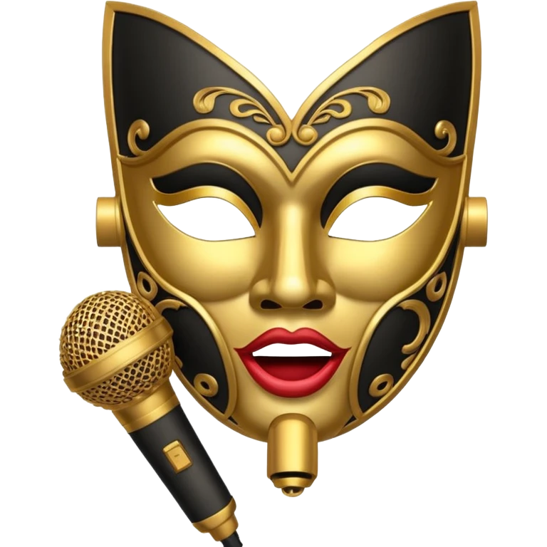theater mask and microphone emoji