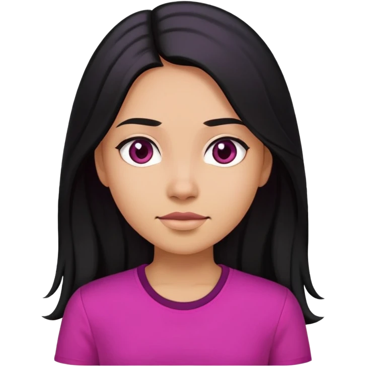 The girl with black long hair wearing magenta shirt emoji