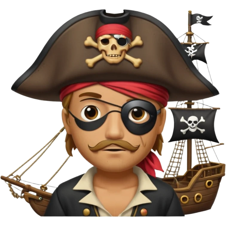 pirate sur son bateau emoji