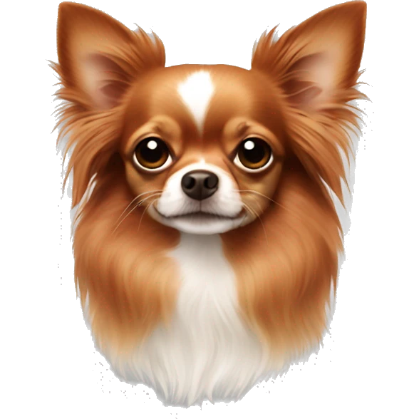 All Red long haired Chihuahua emoji