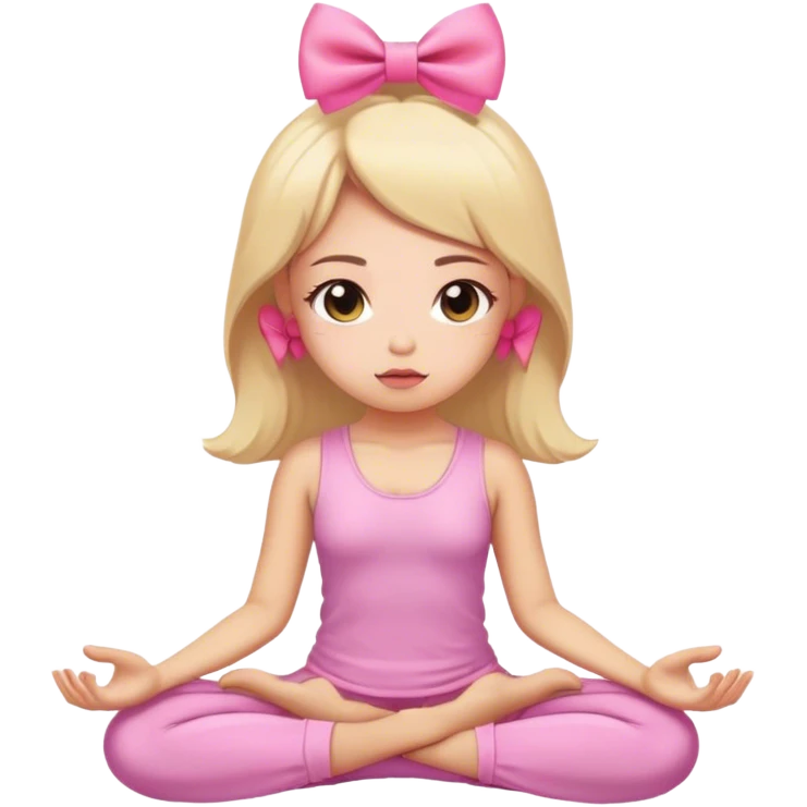 girl meditating with pink bow  emoji