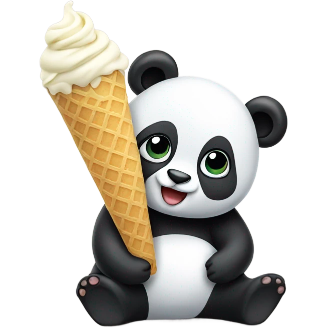 Panda eating ice cream emoji