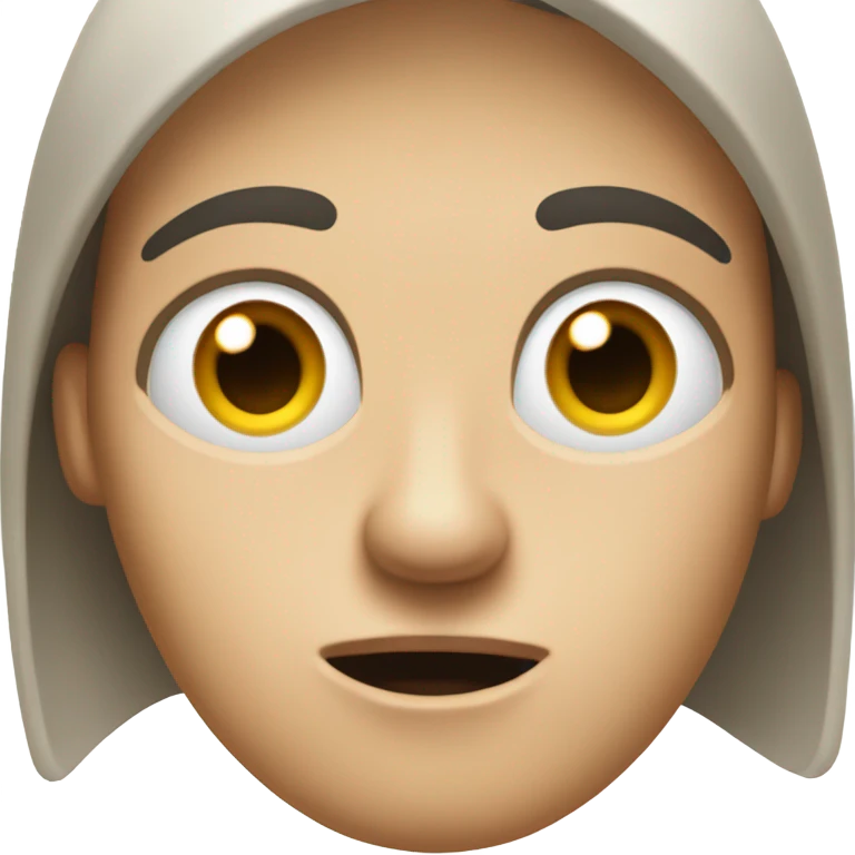 Looking to the top right very scared and nervous emoji
