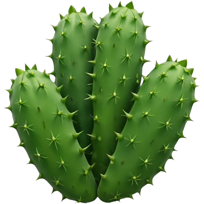 Realistic emoji of a Mexican nopal, without thorns or spines, smooth green surface, juicy and fresh like the kind used for cooking in Mexico. emoji