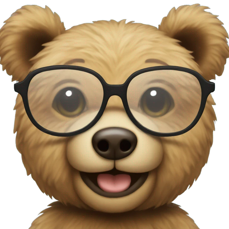 Teddy bear with glasses emoji
