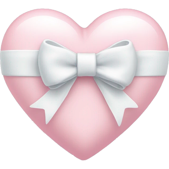 Pastel pink heart with white bow emoji