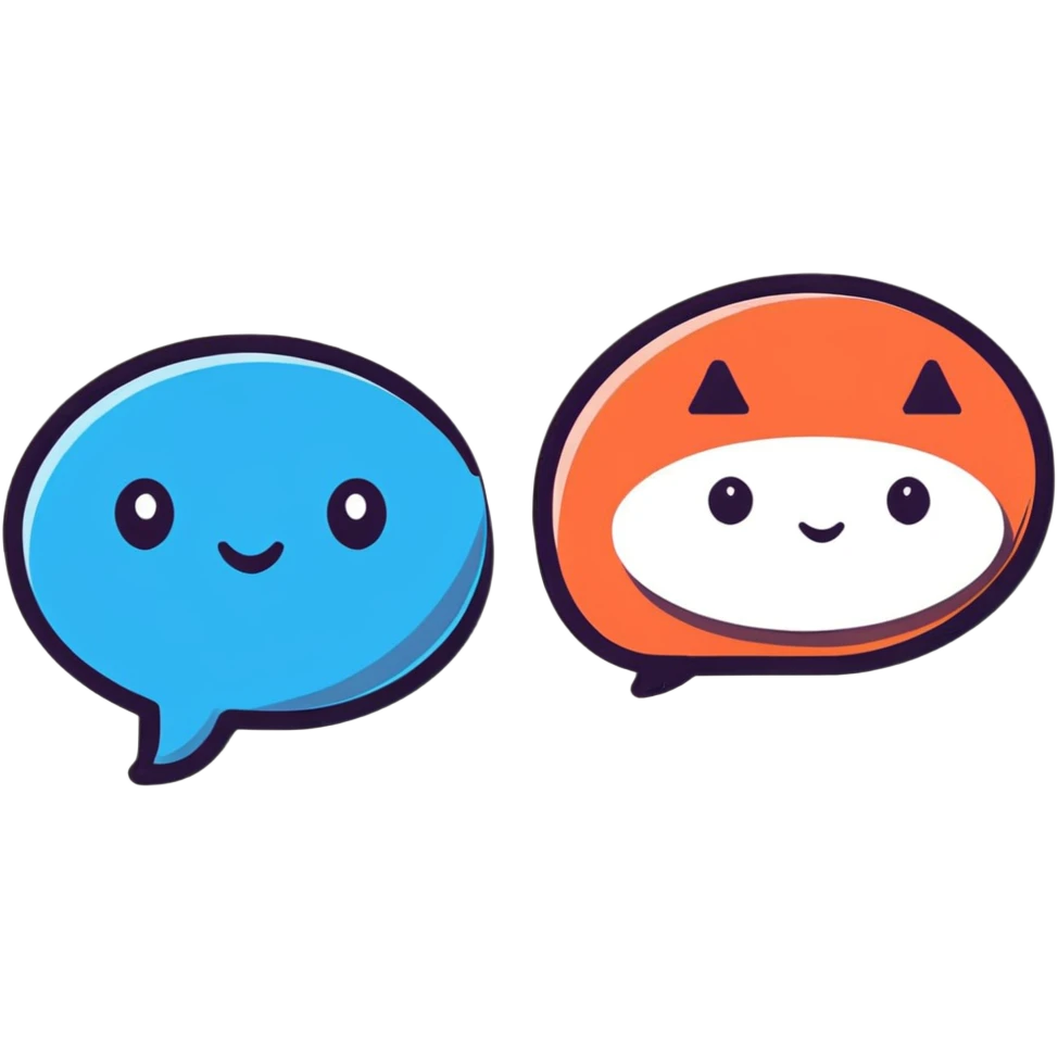 cartoon chat bubbles and user faces in sticker style online forum emoji