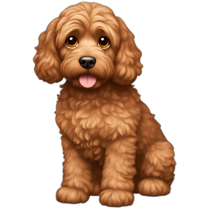 Reddish light brown cockapoo full body emoji