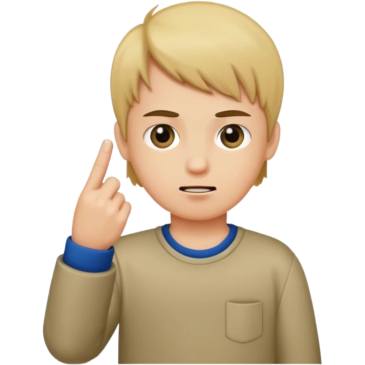 A boy showing the middle finger
 emoji