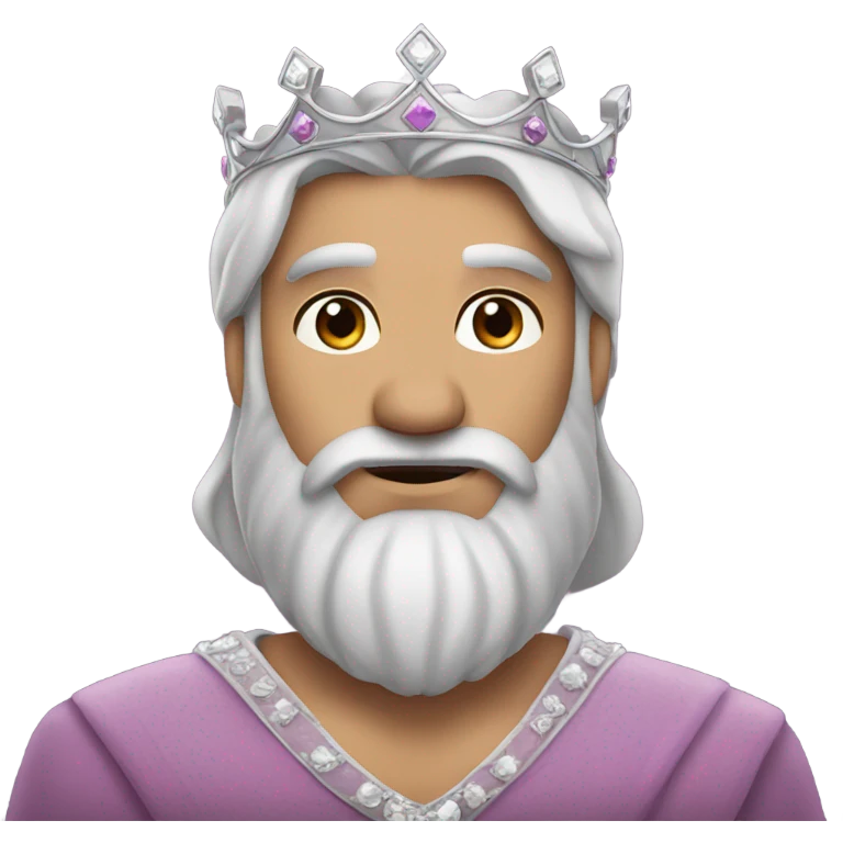 A men with black brown beard and long black hair with a princess crown  emoji