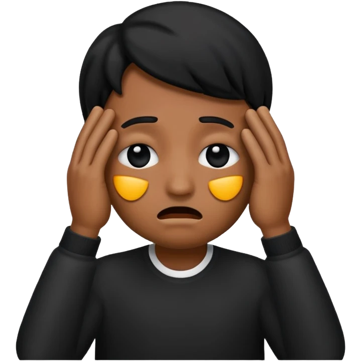 Black emoji disappointed hand over eyes emoji