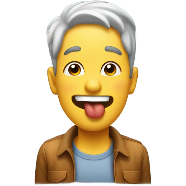 A guy with a tongue out  emoji
