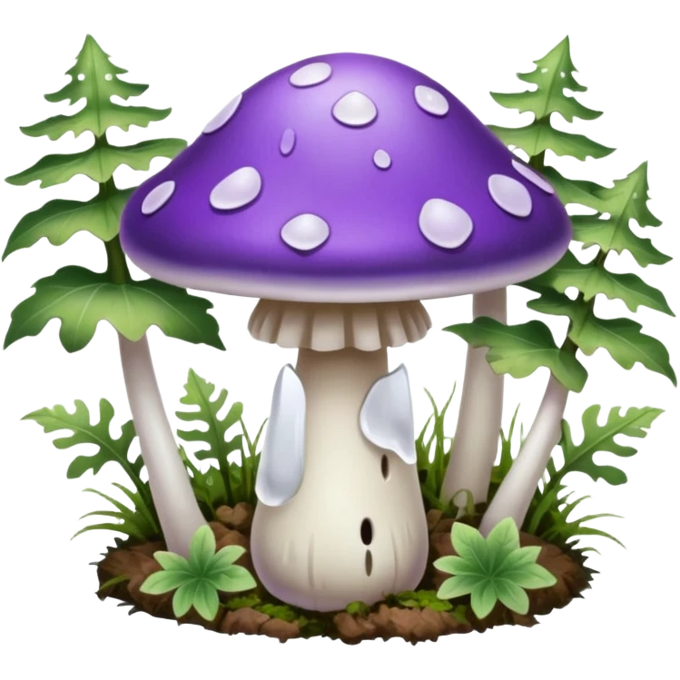 cogumelo fantasma fantasma roxo e branco emoji