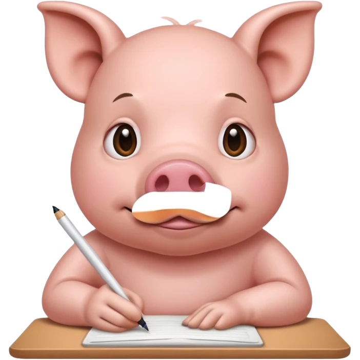A pig writing someone  emoji
