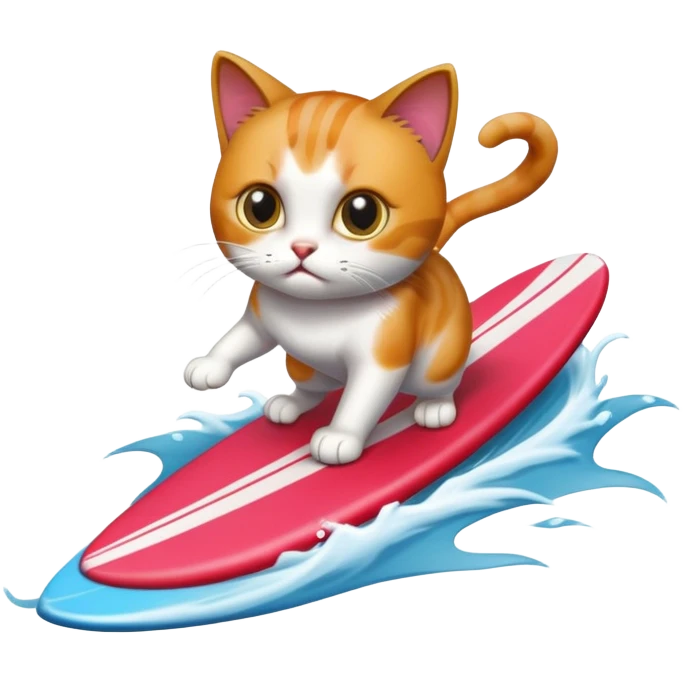 Cat surfing emoji