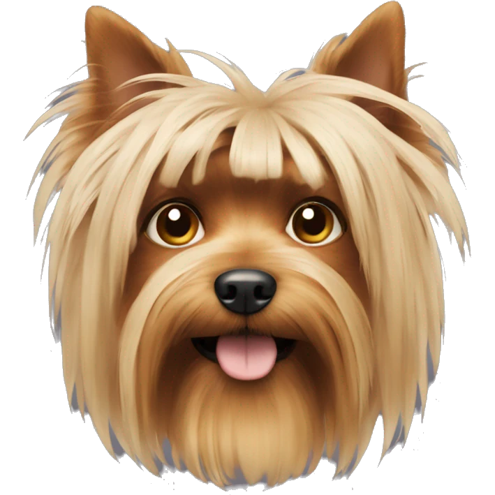 Yokshire dog with hairs on face emoji