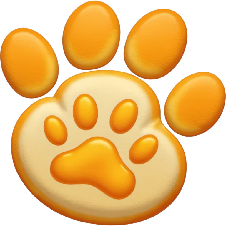 a very light pale pastel yellow-orange pawprint emoji