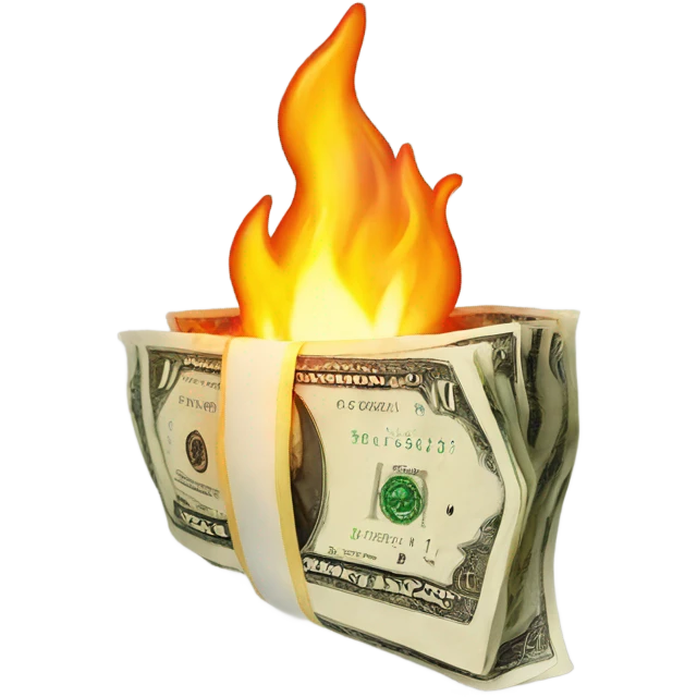 money burning emoji