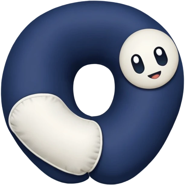 Travel neck pillow in a single dark navy blue color emoji