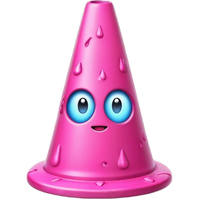 pink lava traffic cone emoji