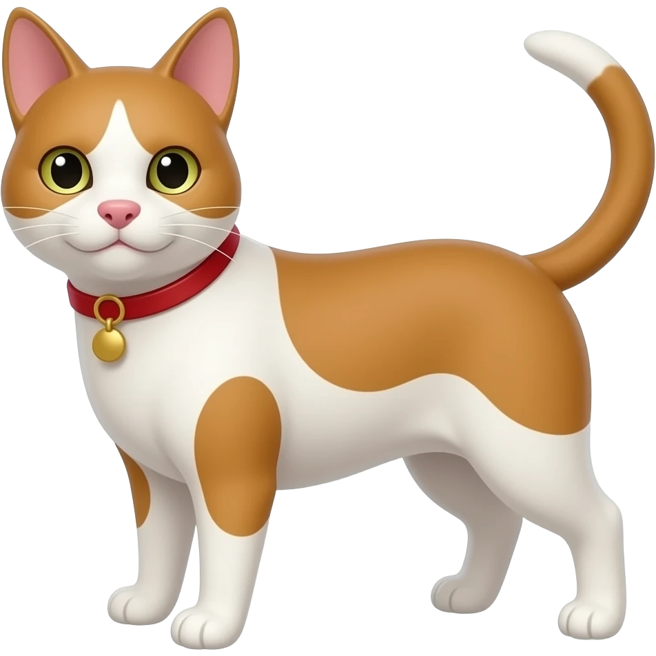 A cat mix with a dog emoji