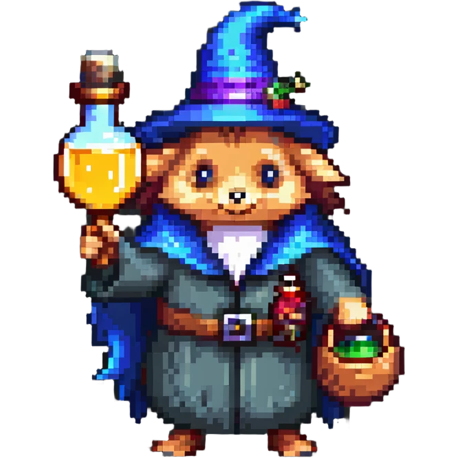 hedgehog wizard with potion bottle emoji