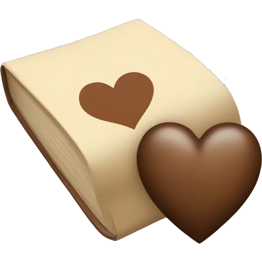 beige books and brown heart emoji