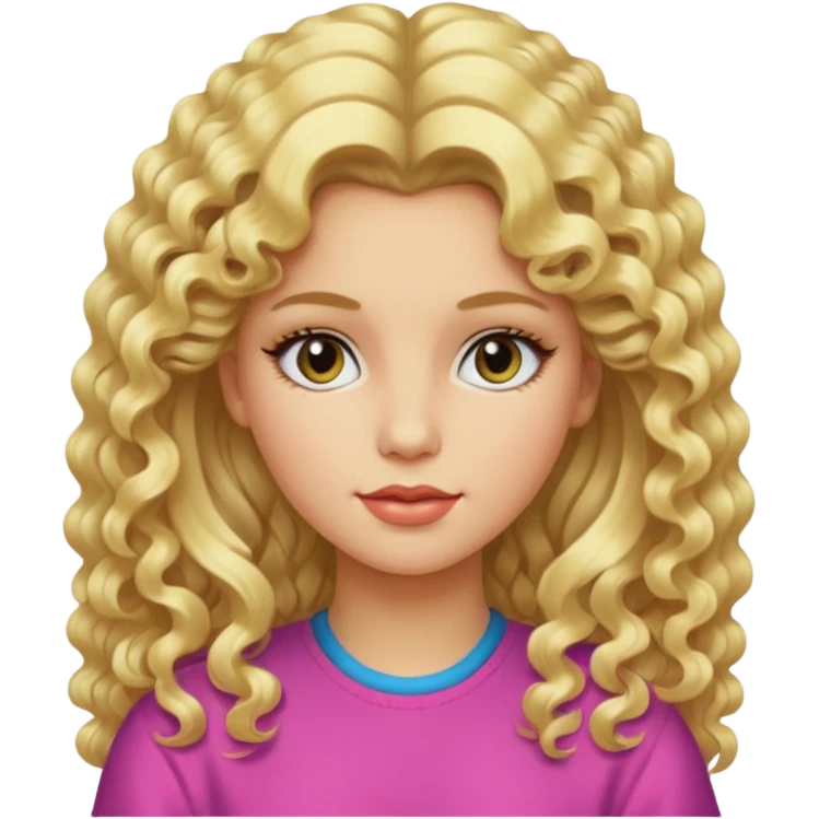 Make her an 80s girl with long blonde permed hair emoji